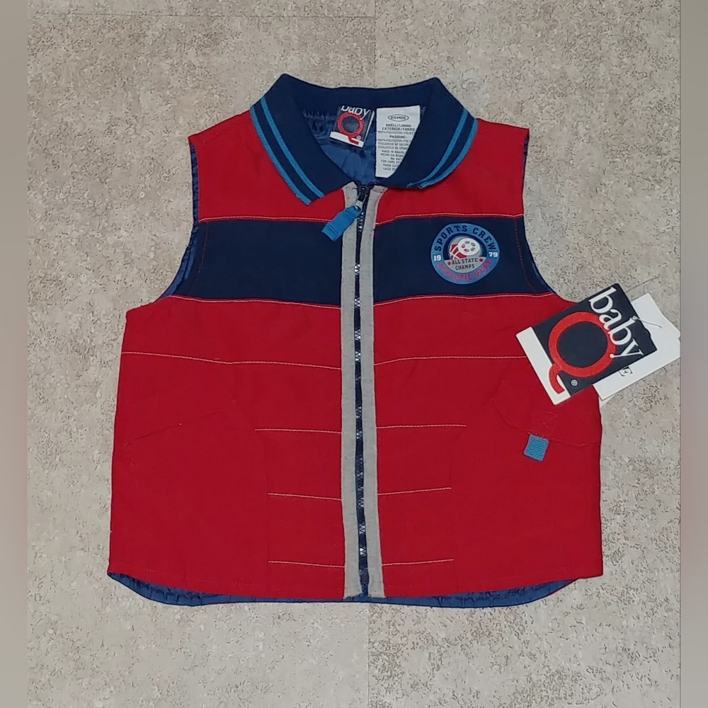 24 month Baby Q “Sports Crew Athletic Dept” 3 piece outfit-vest, jeans, LS shirt - Picture 4 of 6